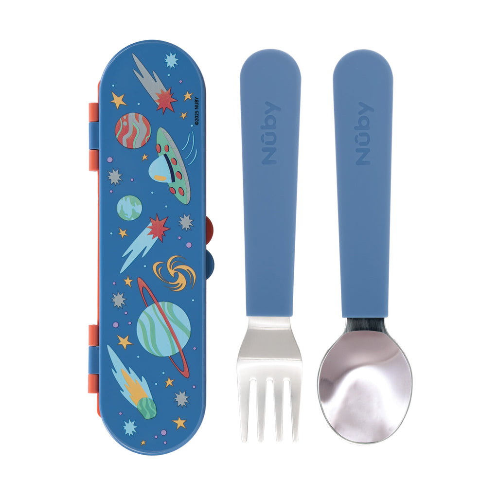Stainless Steel Toddler Utensil Set | Outer Space
